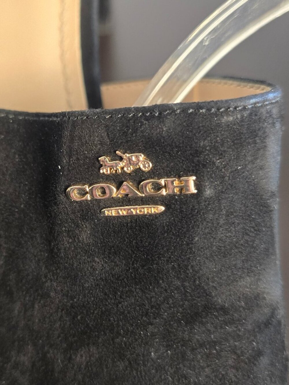 Coach Rosa 70 Black Suede Block Heel Mule Sandals Size 9 - Picture 4 of 6